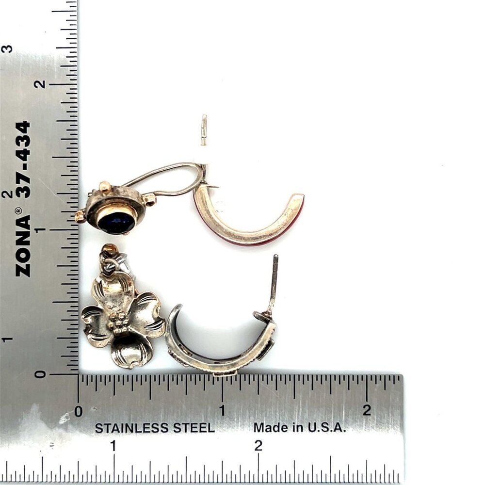 4 Silver Single Earrings - Picture 3 of 3